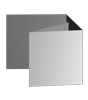 Faltblatt, gefalzt auf Quadrat 10,0 cm x 10,0 cm, 8-seiter (Wickelfalz)