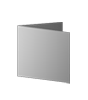 Faltblatt, gefalzt auf Quadrat 10,5 cm x 10,5 cm, 4-seiter